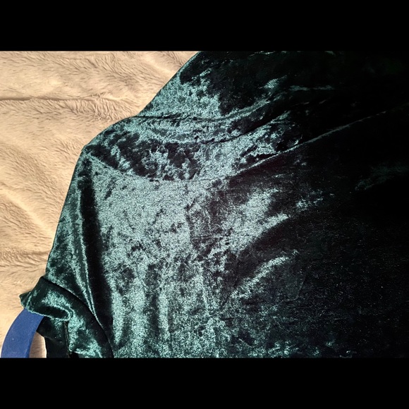 Forest Green Velvet turtle neck skater dress - Picture 2 of 3